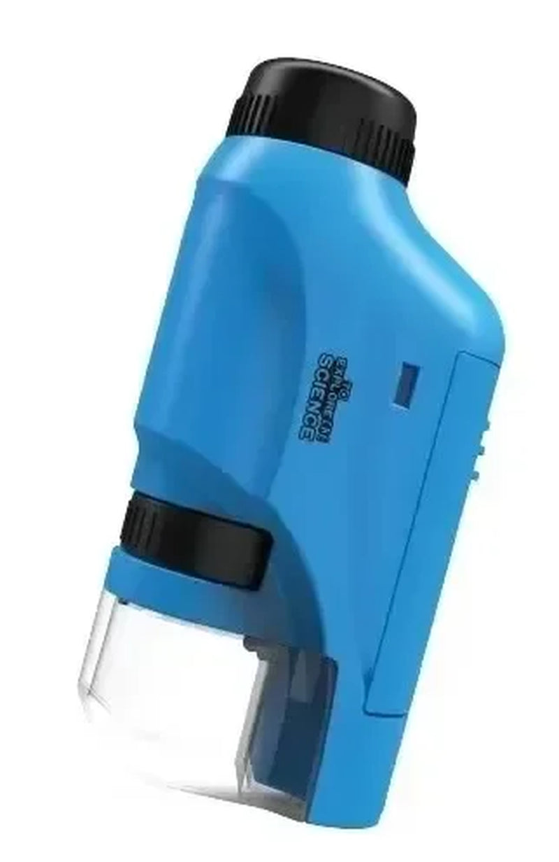 Handheld Pocket Microscope with Phone Holder 60X-120X Magnification Kids Science Microscop LED Lights Educational Equipment Toy