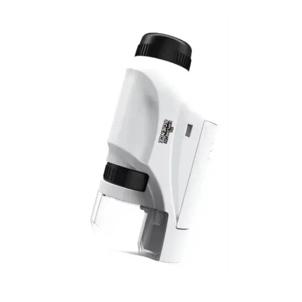 Handheld Pocket Microscope with Phone Holder 60X-120X Magnification Kids Science Microscop LED Lights Educational Equipment Toy