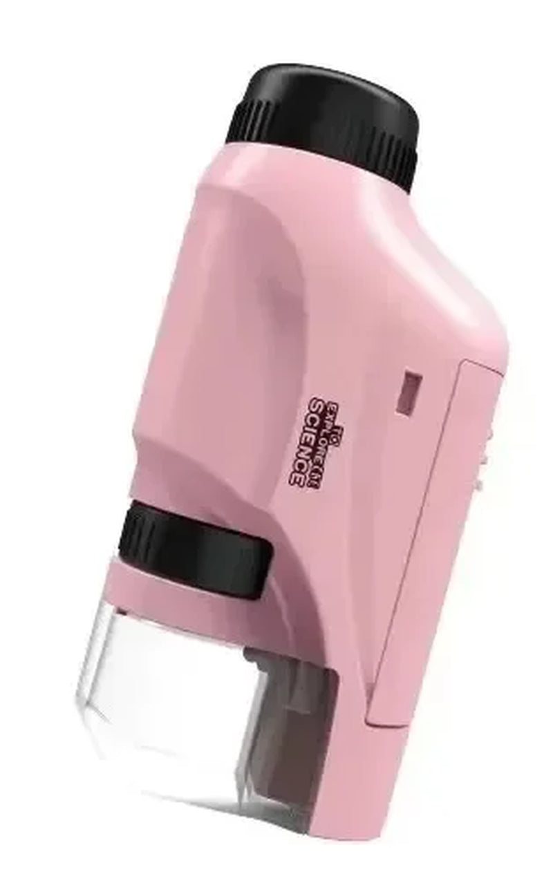 Handheld Pocket Microscope with Phone Holder 60X-120X Magnification Kids Science Microscop LED Lights Educational Equipment Toy